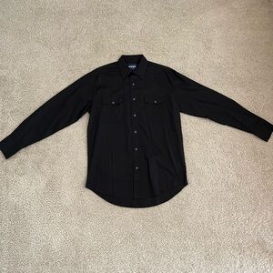 Wrangler Black Dress Pearl Snap Shirt